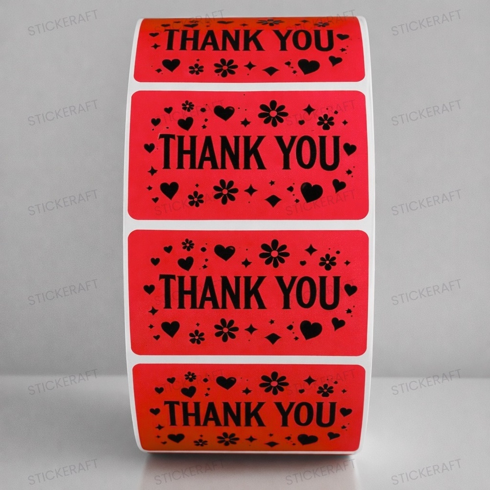Thank You Stickers 2x1 Inch – 100 Pack for Gifts, Mail & Packaging Boutique Pack